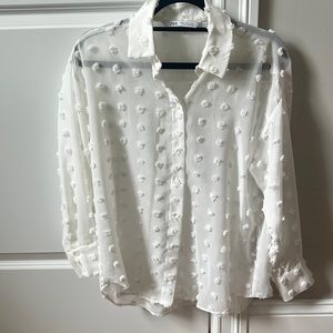 White button up with detailing